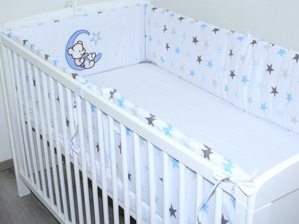 Primawela Bettnestchen Nestchen Applikation 420 cm Bettumrandung Baby Bett Kinder Kopfschutz