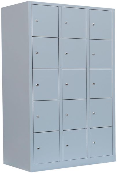 Schließfachschrank Komfort Wertfachschrank Fächerschrank Spind Umkleideschrank 15 Fächer-Spint Lichtgrau 523530