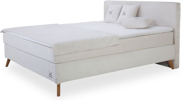 Boxspringbett SANSIBAR POEL LF 180x200 cm beige Box-Spring-Bett Doppelbett