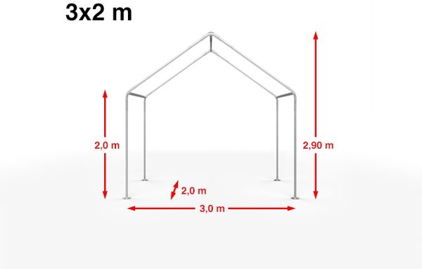 Toolport Partyzelt Pavillon, PE Plane 450 N weiß, 3x2 m Bild 5