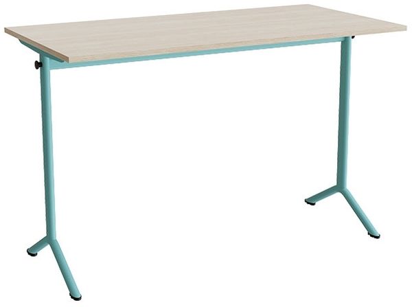 Schultisch Atlas 1130 1400x700 mm schalldämpfendes Hochdrucklaminat türkis Gestell