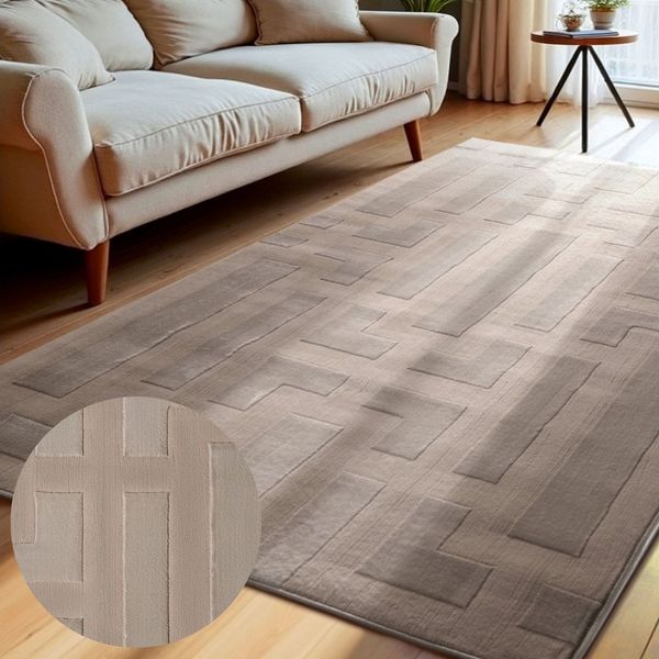 ELLE DECORATION Designteppich Onyx, rechteckig, Höhe: 9 mm, Wohnzimmer, Schlafzimmer, Läufer, Hoch-Tief Effekt, Flur, Glanz