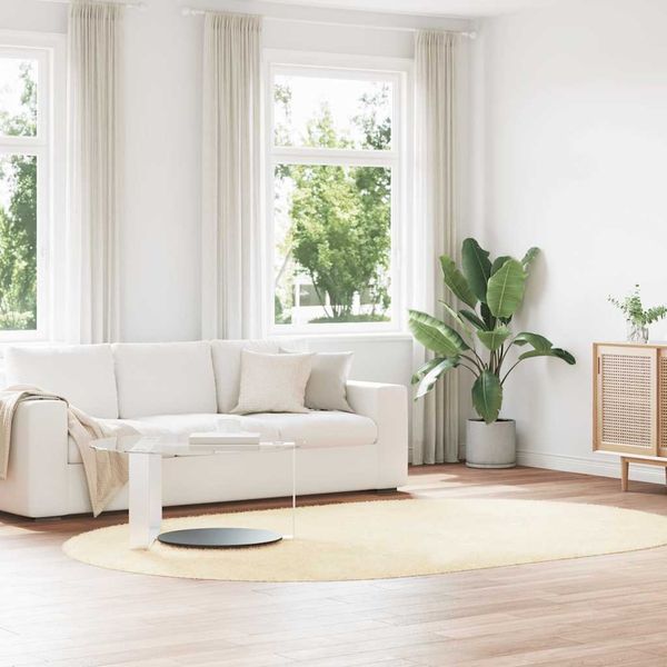 vidaXL Teppich Shaggy Hochflor NAVARRA Creme 300x200 cm Polyester 4102935