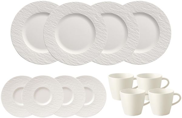 Villeroy & Boch Manufacture Rock Kaffeeservice weiß 12-teilig