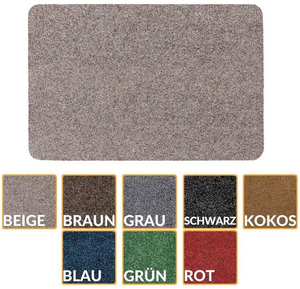 ANRO Fußmatte Türvorleger Schmutzfangmatte POET, eckig, Höhe: 5 mm, Kräuselig Größe 40x60cm