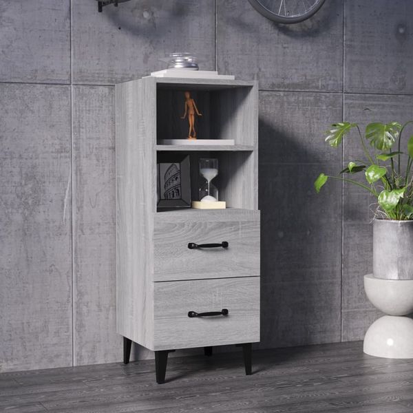 Sideboard Grau Sonoma 34,5 x 34 x 90 cm Holzwerkstoff [817418]