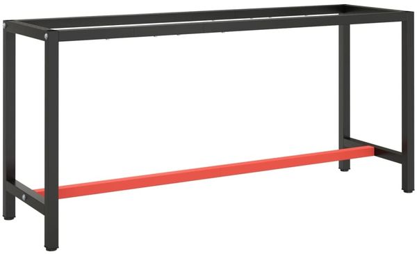 vidaXL Werkbankgestell Mattschwarz und Mattrot 170x50x79 cm Metall 151452
