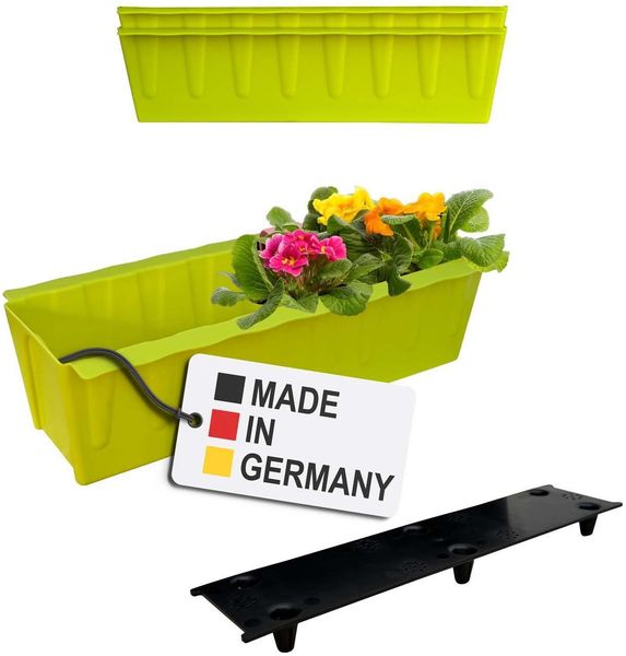 BURI 2 Euro-Paletten Blumenkästen-Einsätze inkl. Bewässerungsmatte | 37,3cm Hellgrün | Pflanzkasten für Europalette Palette | Balkonkasten | Blumentopf | aus stabilen Kunststoff | Made in Germany Bild 2