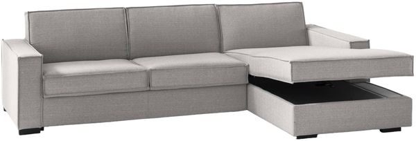 Dmora Sofa mit Halbinsel Assobasso, Ecksofa, Sofa mit Stauraum-Halbinsel rechts, schmale Armlehnen, 100 % Made in Italy, 260 x 95 x 90 cm, Grau Bild 6