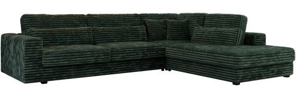 Freistehendes Ecksofa mit lose Kissen, L-form - SAVONA - rechts - Grün Cord Bild 4