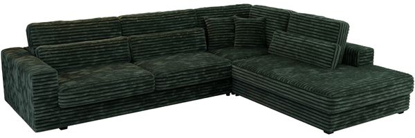 Freistehendes Ecksofa mit lose Kissen, L-form - SAVONA - rechts - Grün Cord Bild 6