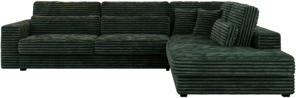 Freistehendes Ecksofa mit lose Kissen, L-form - SAVONA - rechts - Grün Cord Bild 5