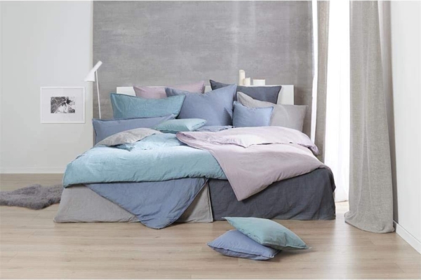 Kissenbezug, Stone Washed, Baumwolle, Denim, 40x80 cm Bild 2