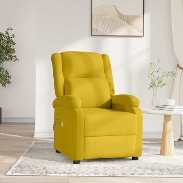 vidaXL Elektrischer Massagesessel Gelb Samt 3098411