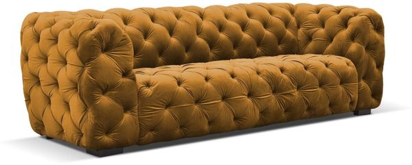 Sofa Designersofa NATALIE 4-Sitzer in Stoff Riviera Goldgelb Bild 2