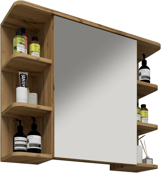 VCM Badmöbel Spiegelschrank Nilosi 918564 Honig-Eiche H. 64 x B. 80 x T. 21 cm