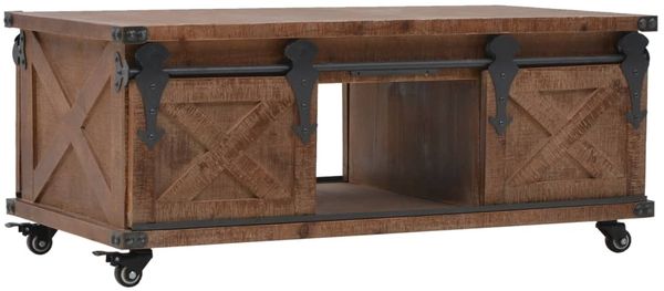 vidaXL Couchtisch Massivholz Tanne 91x51x38 cm Braun 246119