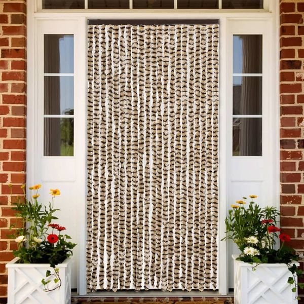 vidaXL Fliegenvorhang Beige und Braun 90x200 cm Chenille 377388