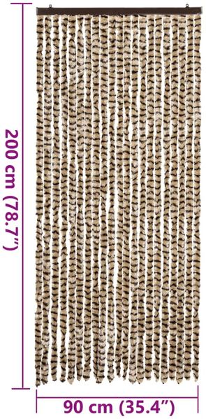 vidaXL Fliegenvorhang Beige und Braun 90x200 cm Chenille 377388 Bild 7