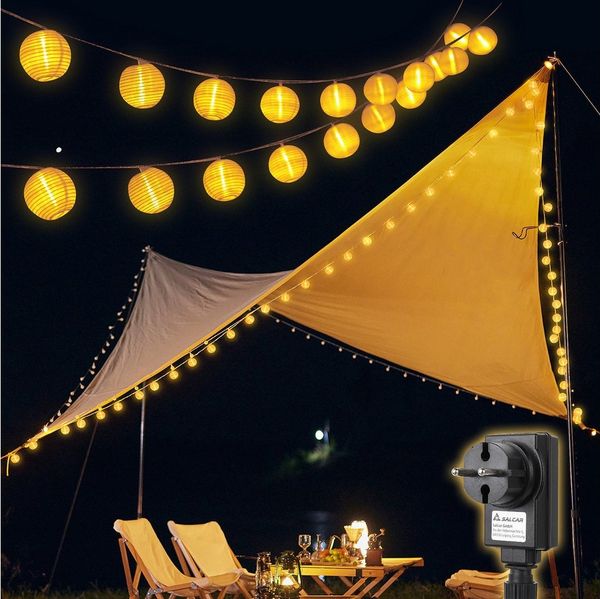 Salcar LED-Lichterkette LED-Lampions Lichterkette Außen-Lichterkette Laterne LED Lichter, 15m 50 Lampions, Garten, Balkon, Hof Deko
