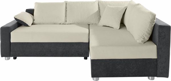 COLLECTION AB Ecksofa Parma L-Form, B: 224 cm, Bettfunktion, Bettkasten & 2 Zierkissen, Federkern