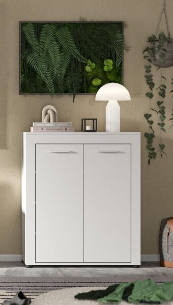 Home affaire Schuhschrank AOSTA, Höhe 95cm, 2 Türen, 3 Einlegeböden, 4 Fächer (in verschiedenen Farbausführungen erhältlich, individuell kombinierbar) Kommode, Schrank, Sideboard, Flurkommode, Anrichte, Garderobenschrank