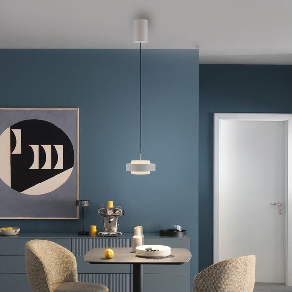 SCHÖNER WOHNEN-Kollektion LED Pendelleuchte LED Pendellampe ELMO, höhenverstellbar, 1x LED Board 18W, warmweiß, Comfort Lift höhenverstellbar, Lichtfarbe warmweiß