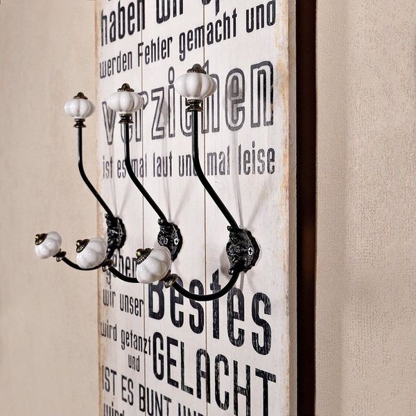 Melko Garderobe Garderobenpaneel Wandgarderobe mit 6 Haken Wandpaneel Flurgarderobe (Stück, 1 St, Stück), Unkomplizierte Befestigung an der Wand