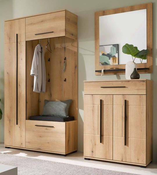 Garderobe Set 4-tlg. Design-D in Evoke Eiche 200 x 200 cm
