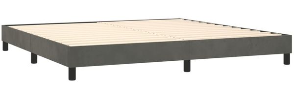 vidaXL Boxspringbett mit Matratze Dunkelgrau 200x200 cm Samt, Härtegrad: H2 [3130980] Bild 4
