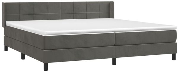 vidaXL Boxspringbett mit Matratze Dunkelgrau 200x200 cm Samt, Härtegrad: H2 [3130980] Bild 3