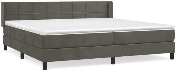vidaXL Boxspringbett mit Matratze Dunkelgrau 200x200 cm Samt, Härtegrad: H2 [3130980] Bild 2