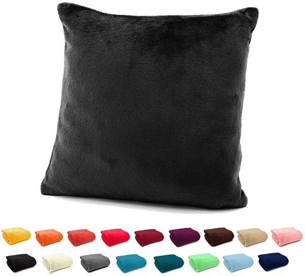 heimtexland Dekokissen Flanell Soft Kuschelkissen Plüsch Kissenbezug, super weich und flauschig, Allergiker geeignet, atmungsaktiv