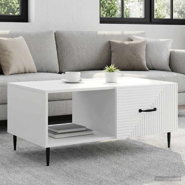 vidaXL Couchtisch Weiß 90 x 50 x 40 cm Holzwerkstoff 894955