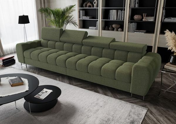 Big Sofa Sofa 4-Sitzer BASTIEN Megasofa in Stoff Aragaon Grün