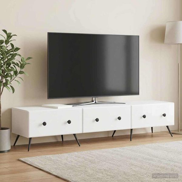 vidaXL TV-Schränk Hochglanz Weiß 147 x 34,5 x 30 cm Holzwerkstoff 895629