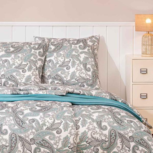 Estella Mako Jersey Bettwäsche 135x200 Amadeus mint Paisley ecru 6955-520 Bild 5