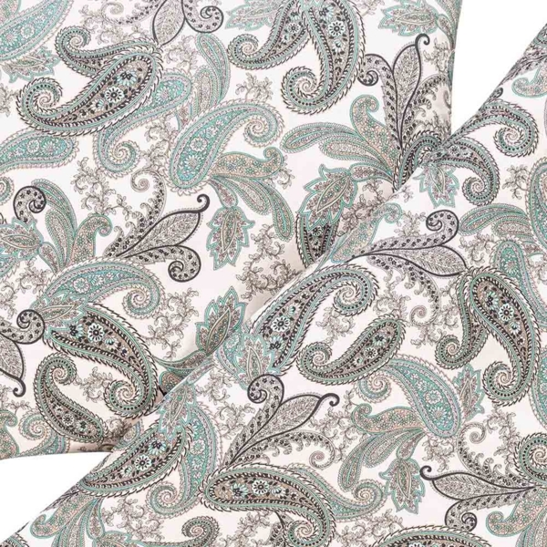 Estella Mako Jersey Bettwäsche 135x200 Amadeus mint Paisley ecru 6955-520 Bild 4