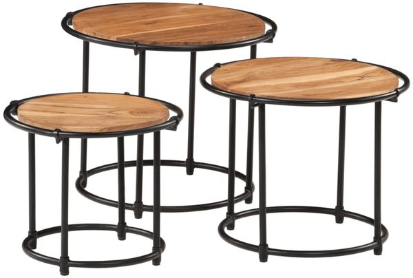 vidaXL Satztische 3 Stk. Massivholz Akazie 358931