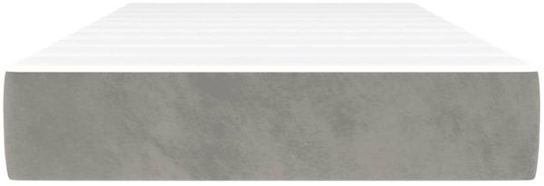 vidaXL Taschenfederkernmatratze Mittel Hellgrau 90x200x20 cm Samt 347728 Bild 3