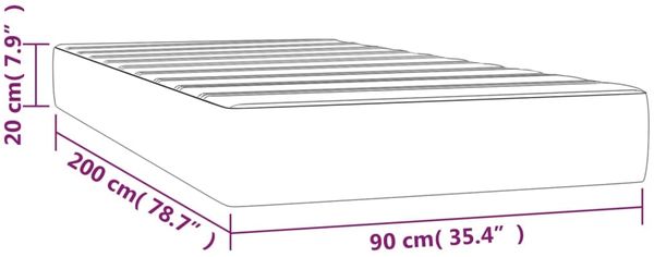vidaXL Taschenfederkernmatratze Mittel Hellgrau 90x200x20 cm Samt 347728 Bild 7