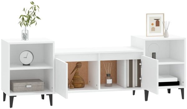 vidaXL TV-Schrank Weiß 160 x 35 x 55 cm Holzwerkstoff [821196] Bild 4