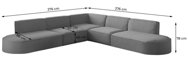 Ecksofa Designersofa PALMA Stoff Scala Forest Seite Universal Bild 2