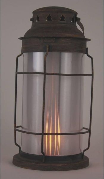 FHS LED Dekolicht 34191 Metall-Laterne Kupfer mit Flammeneffekt
