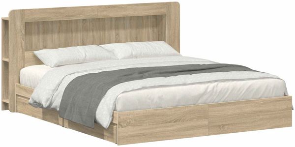 vidaXL Bettgestell mit Stauraum mit Kopfteil Sonoma-Eiche 180x200 cm 3433688