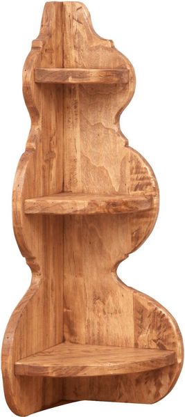 Biscottini Eckregal aus Lindenholz L 22,5 x T 22,5 x H 61,5 cm Made in Italy – platzsparendes Küchenregal – Eckregale für die Wand aus Holz – Holzregale