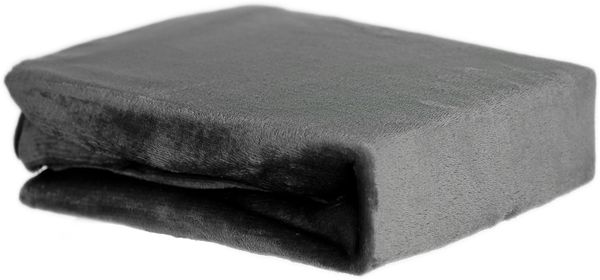 Plüsch Spannbettlaken 120-130 x 200 cm + 30 cm mit Rundumgummizug - Cashmere Touch 180 gsm Anthrazit