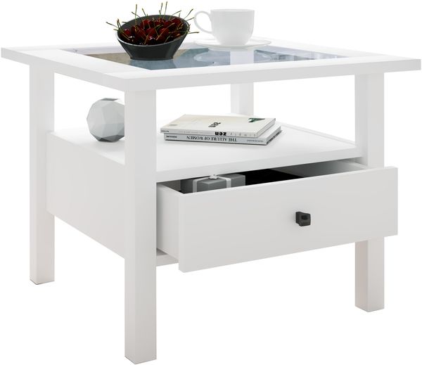 VCM Beistelltisch & Couchtisch Lingis 919156 Weiß H. 42 x B. 54 x T. 54 cm