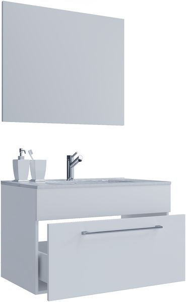 VCM Badmöbel Waschtisch Badinos 914811 Weiß H. 111 x B. 80 x T. 46 cm