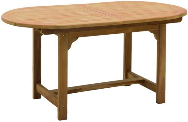 Gartentisch Ela Teak Ausziehtisch Balkontisch oval Gartenmöbel 150/200x90x75cm